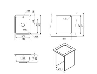 Мойка кухонная Granula Standart 4202, ГРАФИТ